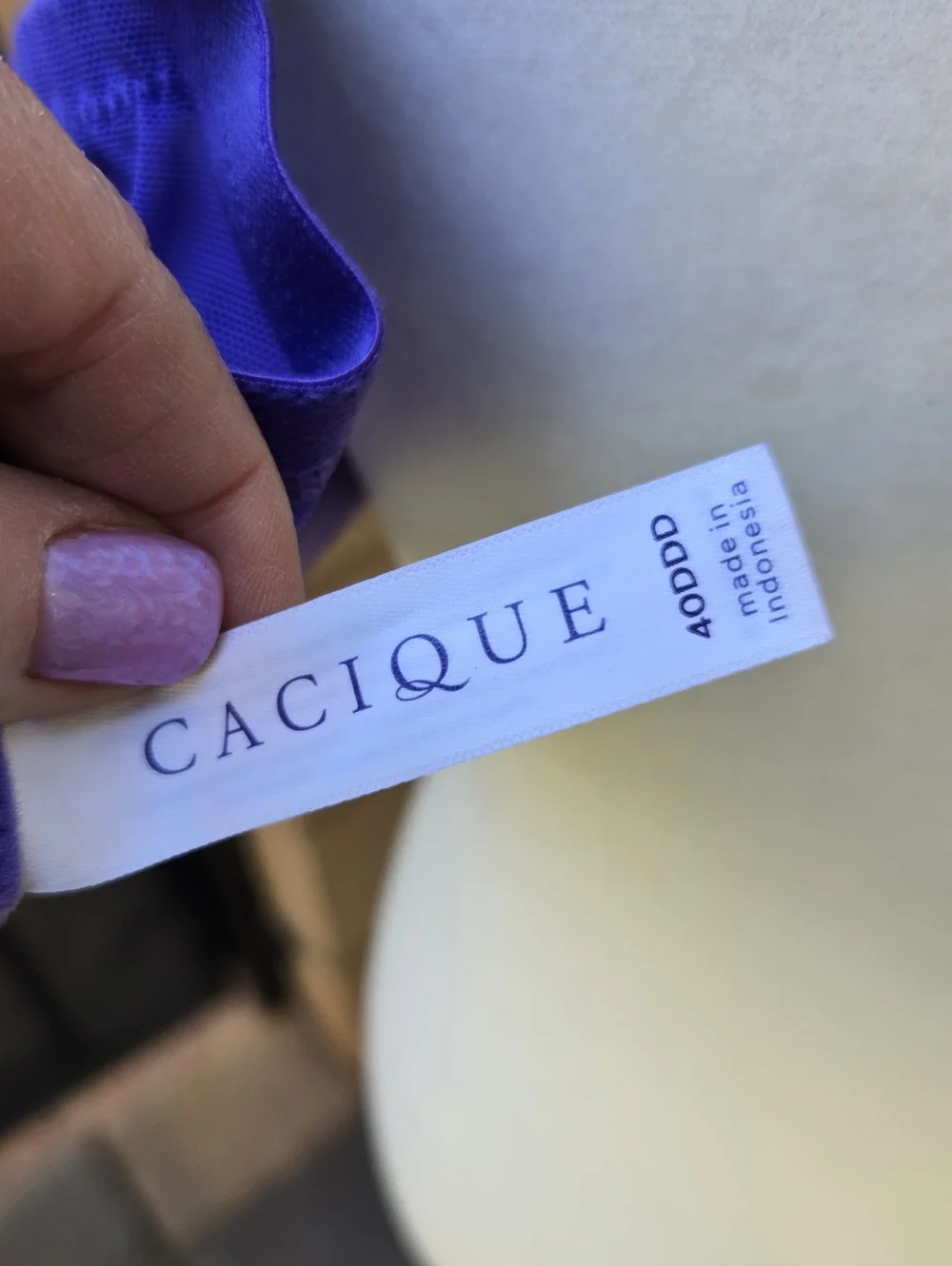 Cacique Purple Floral Lace Underwire Bra Boost Balconette